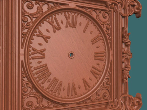 Classic Wall Clock 3D STL Model Elegant Relief Design for CNC 3D Printing 3D Print Model
