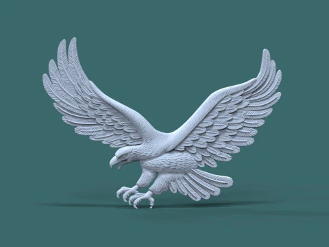 Eagle Relief STL Modelo Majestic Eagle Bajorrelieve para impresi&oacute;n 3D CNC Modelo de impresión 3D