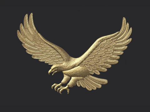 Eagle Relief STL Modelo Majestic Eagle Bajorrelieve para impresi&oacute;n 3D CNC Modelo de impresión 3D