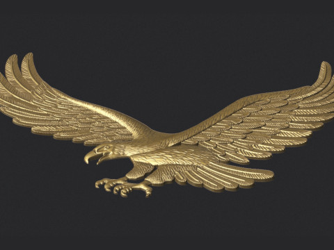 Рельеф орла STL Модель Величественный барельеф орла для 3D-печати с ЧПУ 3D Принт Модель