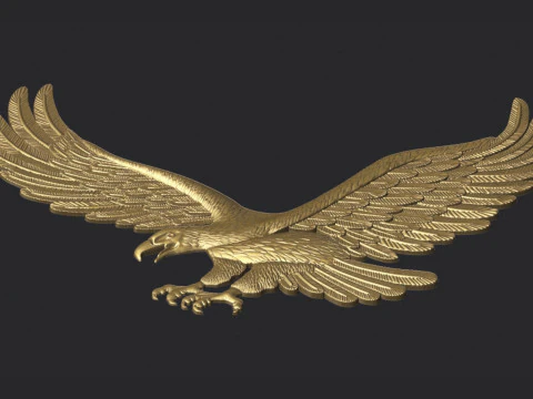Eagle Relief STL Modelo Majestic Eagle Bajorrelieve para impresi&oacute;n 3D CNC Modelo de impresión 3D