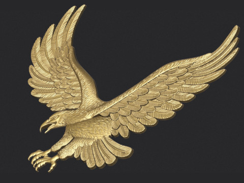 Рельеф орла STL Модель Величественный барельеф орла для 3D-печати с ЧПУ 3D Принт Модель