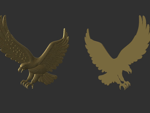 Рельеф орла STL Модель Величественный барельеф орла для 3D-печати с ЧПУ 3D Принт Модель