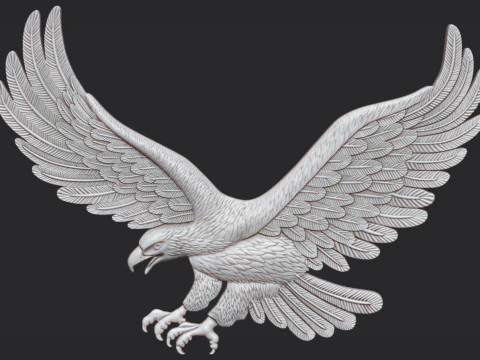 Eagle Relief STL Modelo Majestic Eagle Bajorrelieve para impresi&oacute;n 3D CNC Modelo de impresión 3D