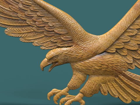 Рельеф орла STL Модель Величественный барельеф орла для 3D-печати с ЧПУ 3D Принт Модель