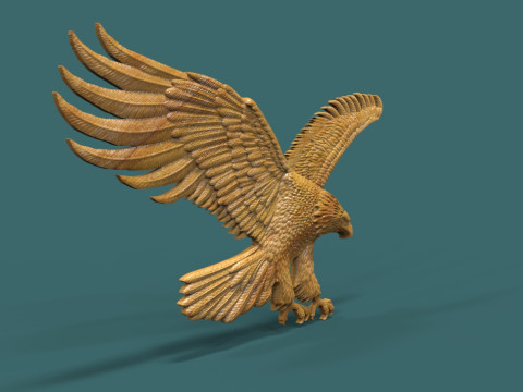 सीएनसी राउटर 3डी प्रिंटिंग के लिए ईगल रिलीफ एसटीएल मॉडल मैजेस्टिक ईगल वॉल-रिलीफ 3D प्रिंट मॉडल