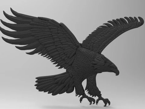 Eagle Relief STL Modelo Majestic Eagle Wall-Relief para impresi&oacute;n 3D de enrutador CNC Modelo de impresión 3D