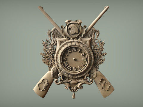 适用于 CNC 和 3D 打印的雕刻挂钟 3D STL 模型 3D 打印模型