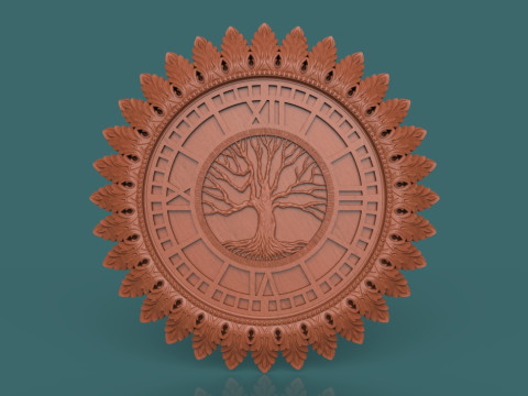 CNC 3D 인쇄용 벽시계 조각 STL 모델 장식 구호 디자인 3D 프린트 모델