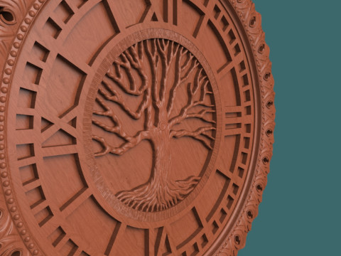 CNC 3D 인쇄용 벽시계 조각 STL 모델 장식 구호 디자인 3D 프린트 모델