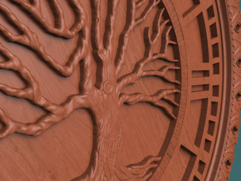 CNC 3D 인쇄용 벽시계 조각 STL 모델 장식 구호 디자인 3D 프린트 모델