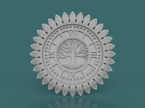 CNC 3D 인쇄용 벽시계 조각 STL 모델 장식 구호 디자인 3D 프린트 모델