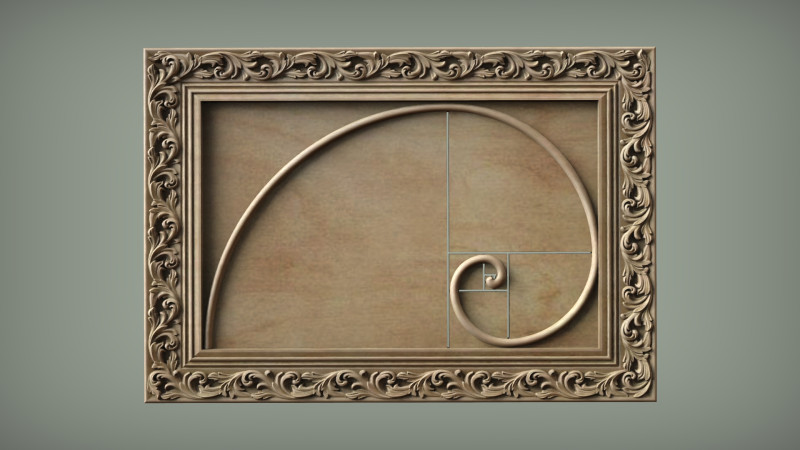 Wanddekoration mit goldenem Schnitt, dekoratives Reliefdesign für den CNC-3D-Druck 3D Druckmodell .c4d .max .obj .3ds .fbx .stl .blend 