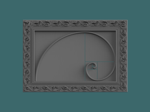 Wanddekoration mit goldenem Schnitt, dekoratives Reliefdesign für den CNC-3D-Druck 3D Druckmodell