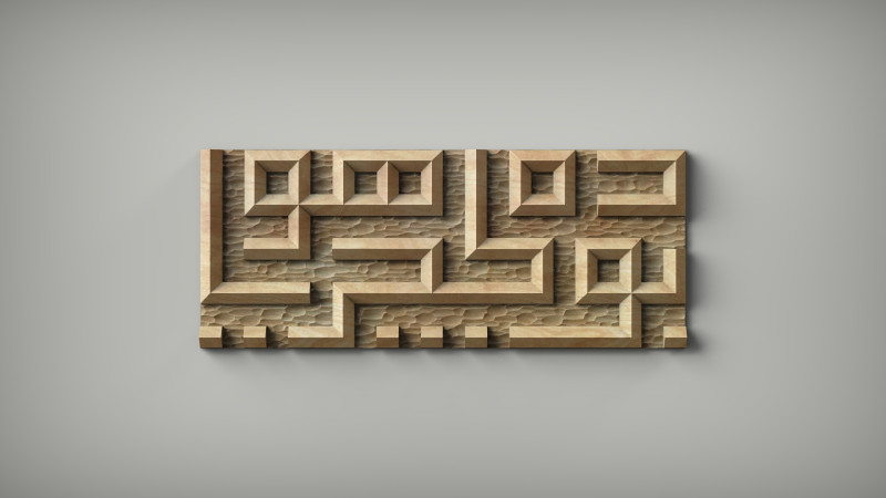 これもイスラムのクーフィー書道に合格する3D STLモデル 3Dプリントモデル .c4d .max .obj .3ds .fbx .stl .blend