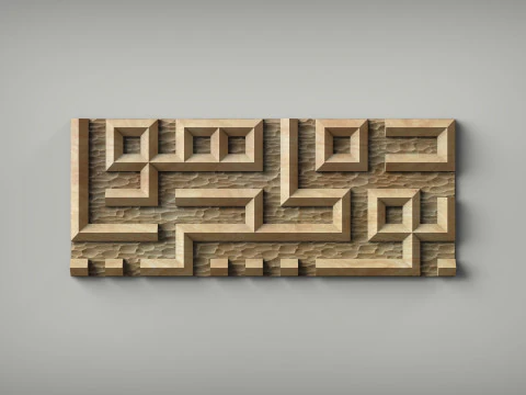 This Too Shall Pass Islamic Kufi Calligraphy 3D STL Model 3D Print Model