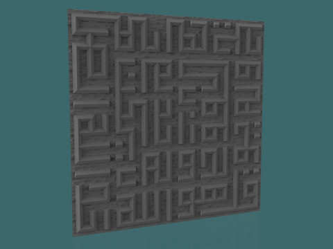 Surah Al-Ikhlas Kufi Caligrafía 3D STL Modelo Arte de pared islámico Relieve para impresión 3D CNC Modelo de impresión 3D
