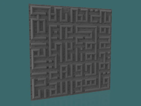 Surah Al-Ikhlas Kufi Calligraphy 3D STL Model Islamic Wall Art Relief for CNC 3D Printing 3D Print Model