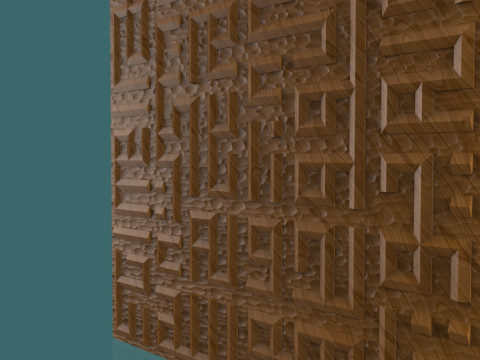 Surah Al-Ikhlas Kufi Caligrafía 3D STL Modelo Arte de pared islámico Relieve para impresión 3D CNC Modelo de impresión 3D