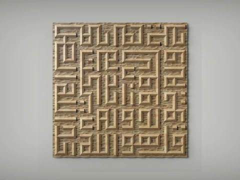 Surah Al-Ikhlas Kufi Caligrafia 3D STL Modelo Isl&acirc;mico Relevo de arte de parede para impress&atilde;o 3D CNC Modelo de Impressão 3D