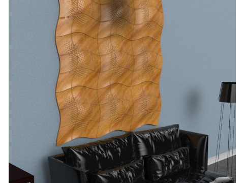 Seamless Modern Wall Panel 3D STL Model Contemporary Relief Design for CNC 3D Printing 3D Print Model