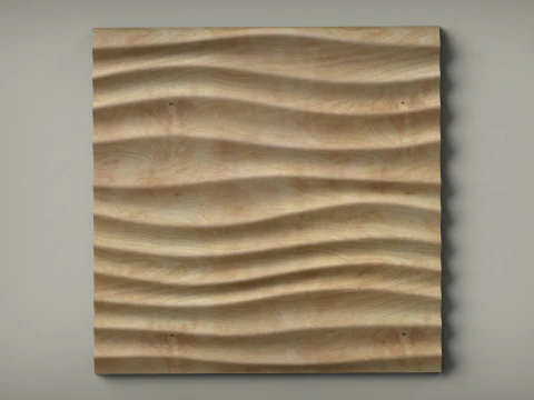 Wall Wave Seamless Relief 3D STL Model Modern Wavy Wall Panel for CNC 3D Printing 3D Print Model