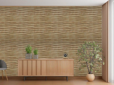 Wall Wave Seamless Relief 3D STL Model Modern Wavy Wall Panel for CNC 3D Printing 3D Print Model
