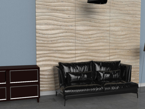 Painel de parede ondulado moderno modelo 3D STL de alívio sem costura de onda de parede para impressão 3D CNC Modelo de Impressão 3D