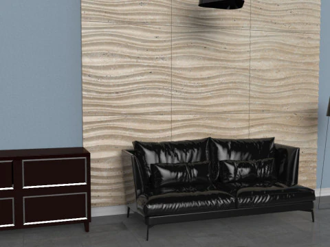 Wall Wave Seamless Relief 3D STL Model Modern Wavy Wall Panel for CNC 3D Printing 3D Print Model