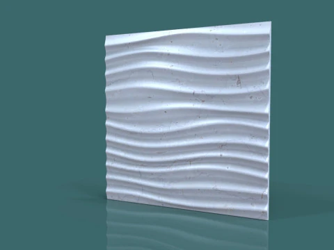 Wall Wave Seamless Relief 3D STL Model Modern Wavy Wall Panel for CNC 3D Printing 3D Print Model