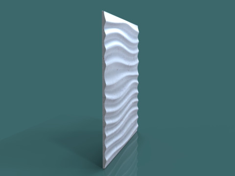 Painel de parede ondulado moderno modelo 3D STL de alívio sem costura de onda de parede para impressão 3D CNC Modelo de Impressão 3D