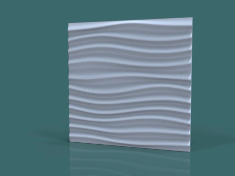 Wall Wave Seamless Relief 3D STL Model Modern Wavy Wall Panel for CNC 3D Printing 3D Print Model
