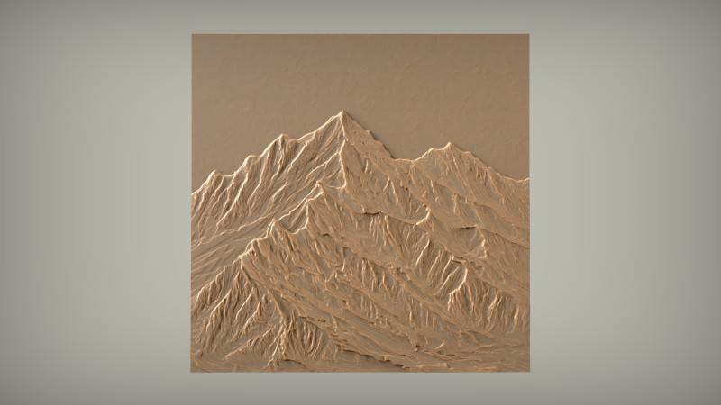 Schneegebirgslandschaftswandkunst für CNC-3D-Druck 3D Druckmodell .c4d .max .obj .3ds .fbx .stl .blend