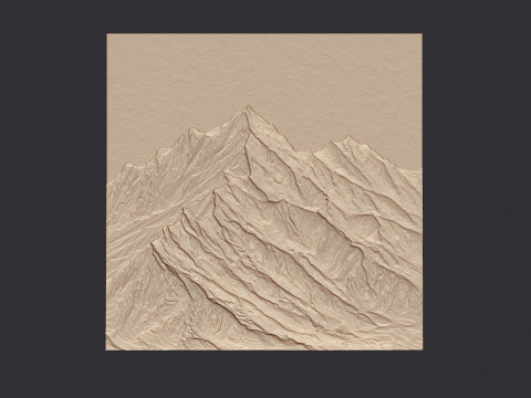 Schneegebirgslandschaftswandkunst für CNC-3D-Druck 3D Druckmodell