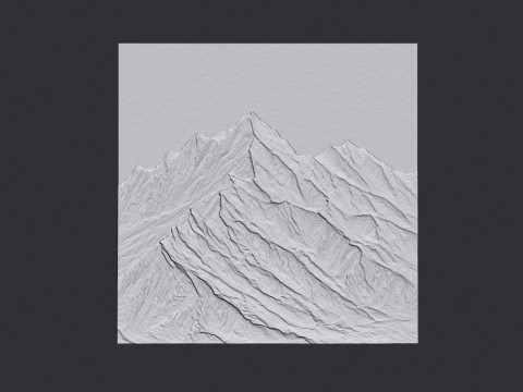 Schneegebirgslandschaftswandkunst für CNC-3D-Druck 3D Druckmodell