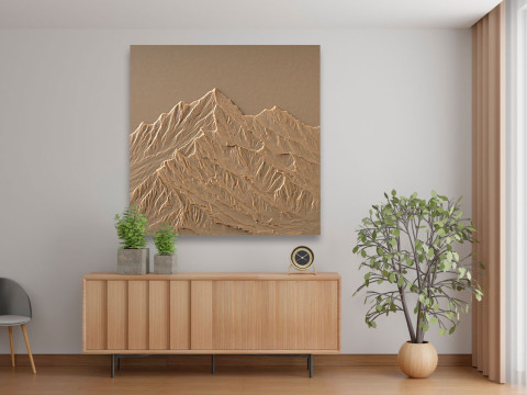 Schneegebirgslandschaftswandkunst für CNC-3D-Druck 3D Druckmodell