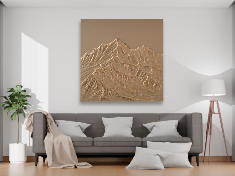 Schneegebirgslandschaftswandkunst für CNC-3D-Druck 3D Druckmodell