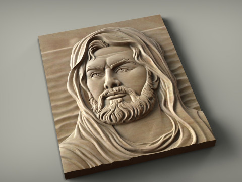 アリ・ビン・エビ・タリブの浅浮き彫りの肖像画 3Dプリントモデル