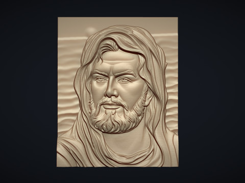 アリ・ビン・エビ・タリブの浅浮き彫りの肖像画 3Dプリントモデル