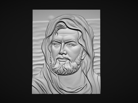 アリ・ビン・エビ・タリブの浅浮き彫りの肖像画 3Dプリントモデル