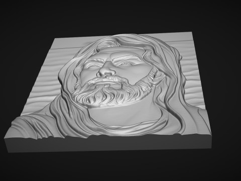アリ・ビン・エビ・タリブの浅浮き彫りの肖像画 3Dプリントモデル