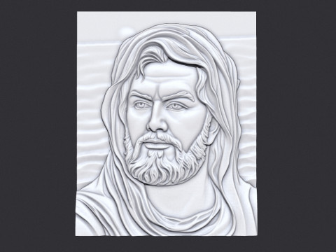 アリ・ビン・エビ・タリブの浅浮き彫りの肖像画 3Dプリントモデル
