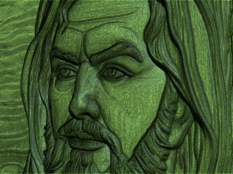 アリ・ビン・エビ・タリブの浅浮き彫りの肖像画 3Dプリントモデル