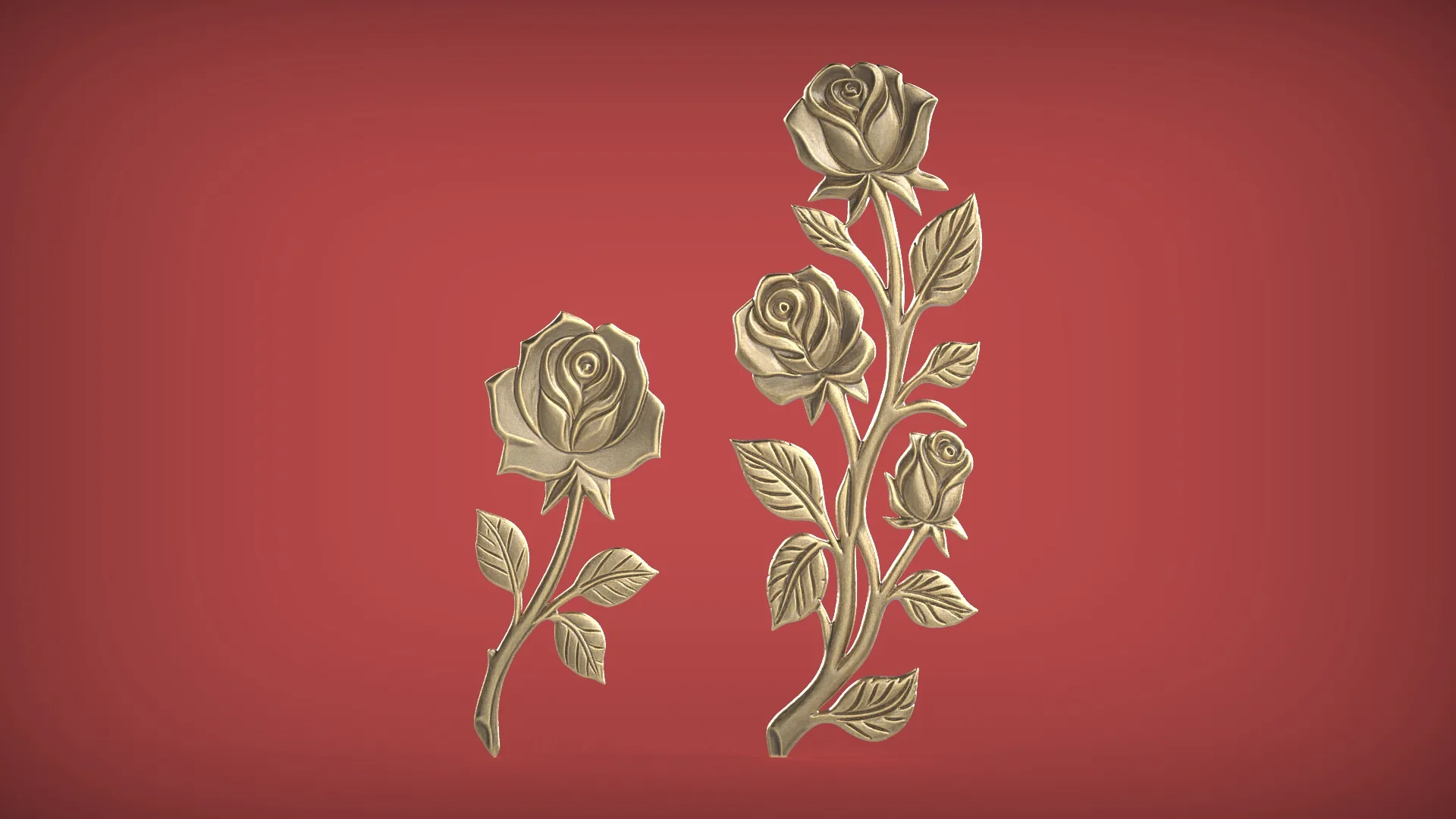 Rose Relief 3D STL Model Pack 3D Print Model .c4d .max .obj .3ds .fbx .stl .blend