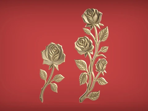 Rose Relief 3D STL Model Pack 3D Print Model