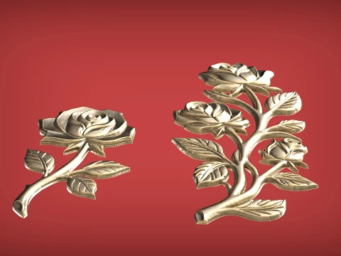 Rose Relief 3D STL Model Pack 3D Print Model