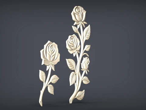 Rose Relief 3D STL Model Pack 3D Print Model