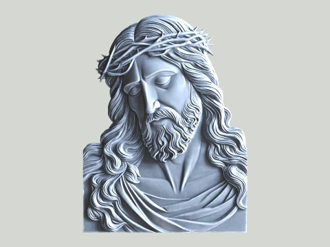 Escultura em baixo-relevo de Jesus Cristo Modelo de Impressão 3D