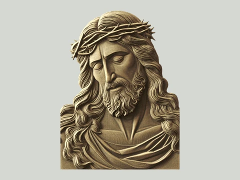 Jesus Christ Bas Relief Sculpture 3D Print Model