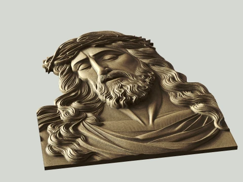 Jesus Christ Bas Relief Sculpture 3D Print Model